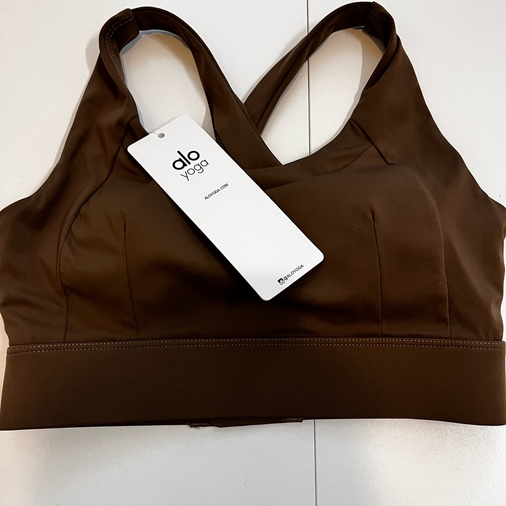 ALO Yoga Tan/Brown Sports Bra